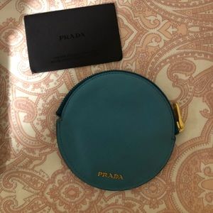 Prada Saffiano Metal Round Coin Purse